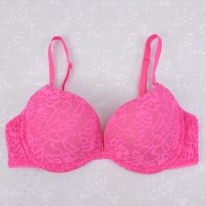 Victoria's Secret Sexy Little Things Push-Up Bra 36C Hot Pink Lace Convertible